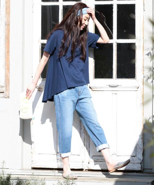 coen（コーエン）の「USAコットンドレープヘムロングＴシャツ（Tシャツ/カットソー・レディース・ホワイト/ネイビー/グレー/ライトピンク・FREE）」の18枚目の写真