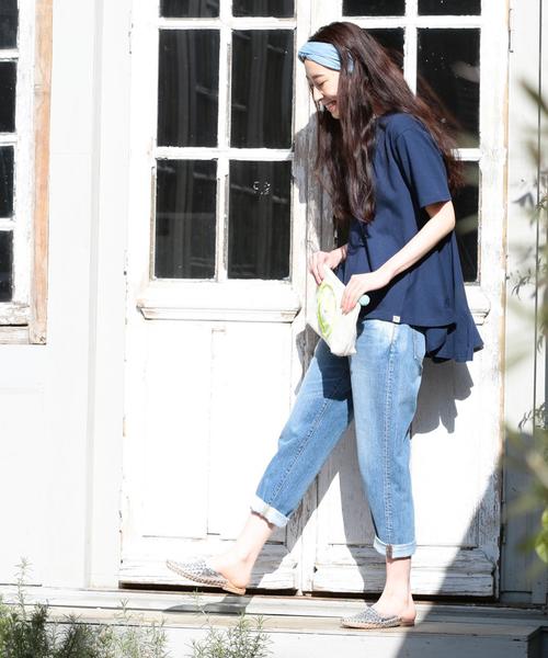 coen（コーエン）の「USAコットンドレープヘムロングＴシャツ（Tシャツ/カットソー・レディース・ホワイト/ネイビー/グレー/ライトピンク・FREE）」の19枚目の写真