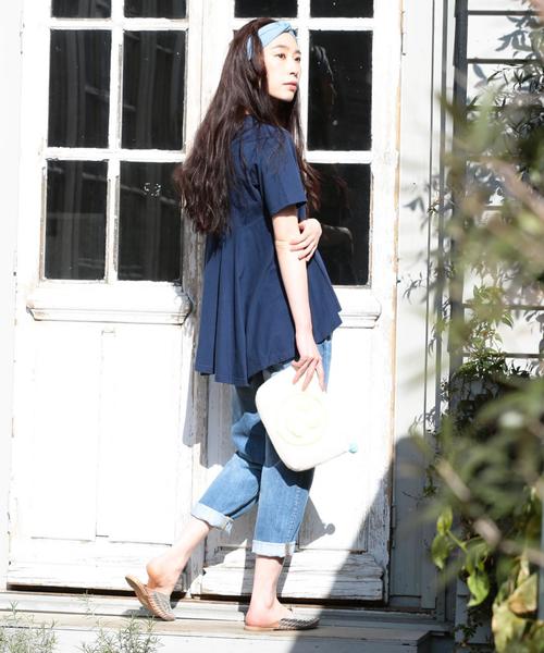 coen（コーエン）の「USAコットンドレープヘムロングＴシャツ（Tシャツ/カットソー・レディース・ホワイト/ネイビー/グレー/ライトピンク・FREE）」の20枚目の写真