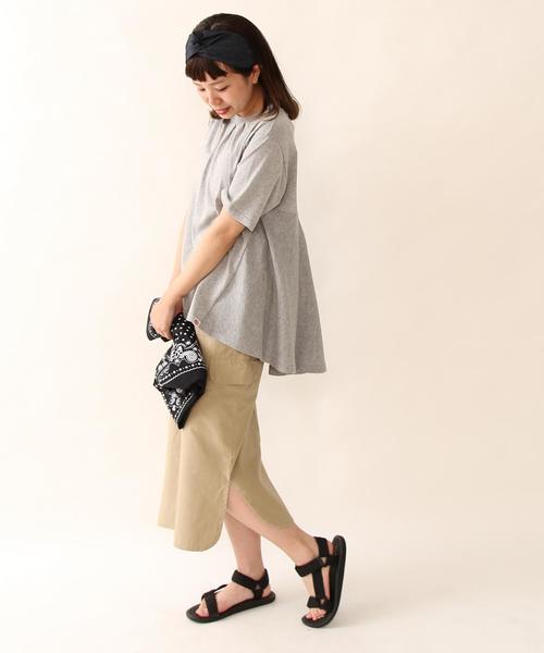 coen（コーエン）の「USAコットンドレープヘムロングＴシャツ（Tシャツ/カットソー・レディース・ホワイト/ネイビー/グレー/ライトピンク・FREE）」の12枚目の写真