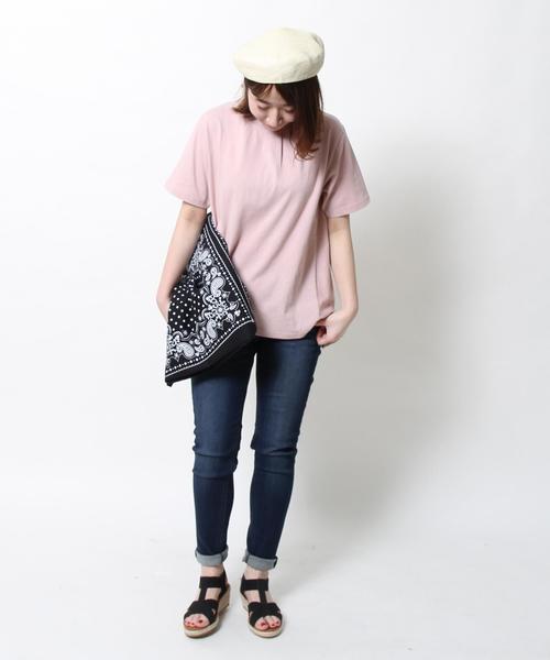 coen（コーエン）の「USAコットンドレープヘムロングＴシャツ（Tシャツ/カットソー・レディース・ホワイト/ネイビー/グレー/ライトピンク・FREE）」の10枚目の写真