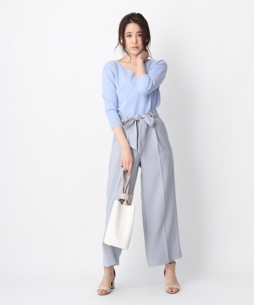 Andemiu（アンデミュウ）の「【取り外し可能なバックアクセ付き】アクセツキＶネックニット８分袖750669（ニット/セーター・レディース・イエロー/ライトブルー/ホワイト/ライトグレー・FREE）」の11枚目の写真