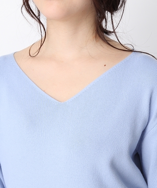 Andemiu（アンデミュウ）の「【取り外し可能なバックアクセ付き】アクセツキＶネックニット８分袖750669（ニット/セーター・レディース・イエロー/ライトブルー/ホワイト/ライトグレー・FREE）」の20枚目の写真