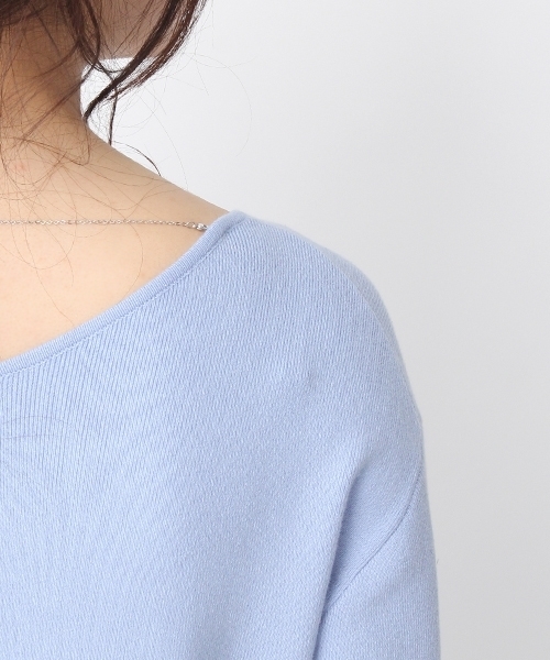 Andemiu（アンデミュウ）の「【取り外し可能なバックアクセ付き】アクセツキＶネックニット８分袖750669（ニット/セーター・レディース・イエロー/ライトブルー/ホワイト/ライトグレー・FREE）」の13枚目の写真