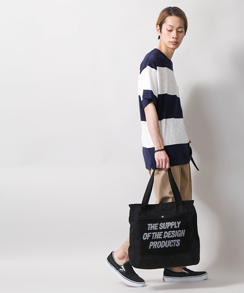 WEGO（ウィゴー）の「WEGO/メッシュポケット2WAYトートバッグ（トートバッグ・メンズ・ブラック/ライトインディゴブルー/オレンジ/ホワイト・FREE）」の14枚目の写真