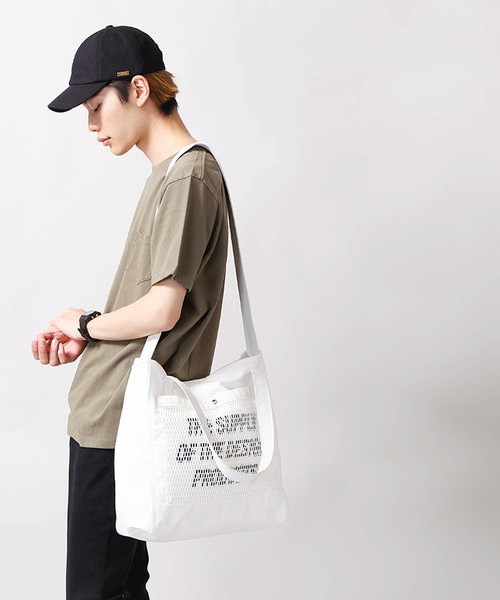 WEGO（ウィゴー）の「WEGO/メッシュポケット2WAYトートバッグ（トートバッグ・メンズ・ブラック/ライトインディゴブルー/オレンジ/ホワイト・FREE）」の17枚目の写真