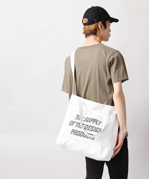 WEGO（ウィゴー）の「WEGO/メッシュポケット2WAYトートバッグ（トートバッグ・メンズ・ブラック/ライトインディゴブルー/オレンジ/ホワイト・FREE）」の18枚目の写真