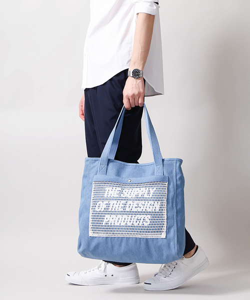 WEGO（ウィゴー）の「WEGO/メッシュポケット2WAYトートバッグ（トートバッグ・メンズ・ブラック/ライトインディゴブルー/オレンジ/ホワイト・FREE）」の22枚目の写真