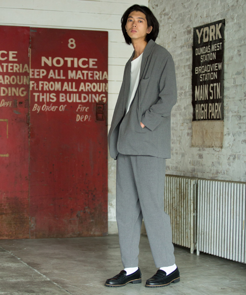 rehacer（レアセル）の「rehacer : Like Cardigan Tailored Jacket（テーラードジャケット・メンズ・ブラック/グレー・SMALL/LARGE/MEDIUM）」の7枚目の写真