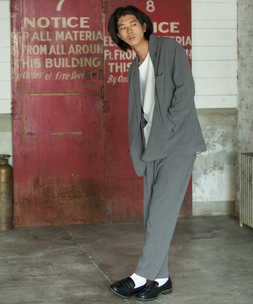 rehacer（レアセル）の「rehacer : Like Cardigan Tailored Jacket（テーラードジャケット・メンズ・ブラック/グレー・SMALL/LARGE/MEDIUM）」の8枚目の写真