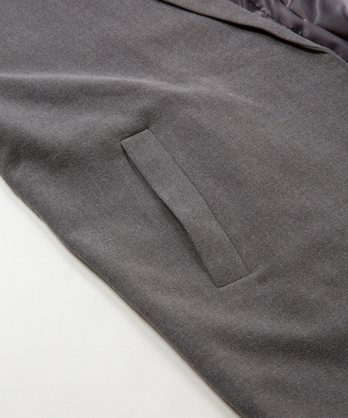 rehacer（レアセル）の「rehacer : Like Cardigan Tailored Jacket（テーラードジャケット・メンズ・ブラック/グレー・SMALL/LARGE/MEDIUM）」の4枚目の写真