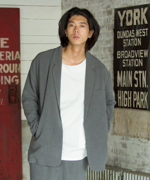rehacer（レアセル）の「rehacer : Like Cardigan Tailored Jacket（テーラードジャケット・メンズ・ブラック/グレー・SMALL/LARGE/MEDIUM）」の15枚目の写真