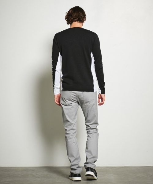 美品/L相当✨アルマーニエクスチェンジ ニット テーラード ロゴプレート 伸縮性 ARMANI EXCHANGE（アルマーニエクスチェンジ）の「【AX
