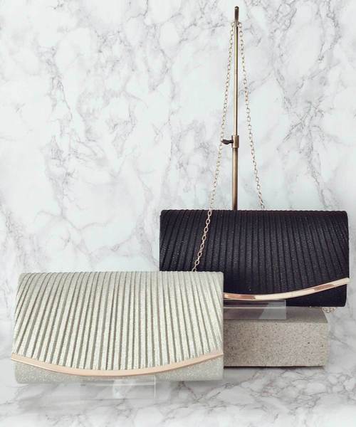 セール Cupid Heart 結婚式 二次会 ちょとしたお食事会におすすめbag ラメシェルプリーツbag クラッチバッグ Cupid Heart キューピッドハート のファッション通販 Zozotown