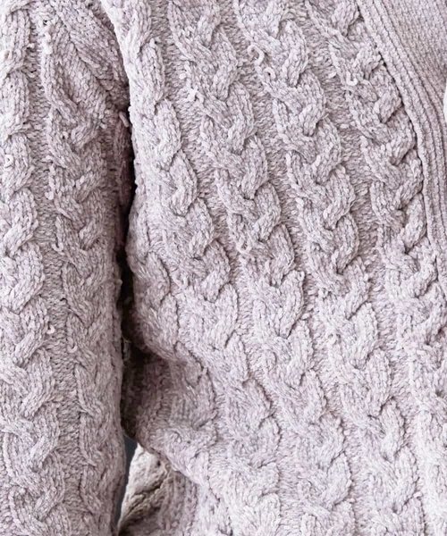 MICHEL KLEIN HOMME   （ミッシェルクランオム）の「『Chenille yarn』スタンドニット（ニット/セーター・メンズ・ブラック/グレー・MEDIUM/LARGE/X-LARGE）」の10枚目の写真