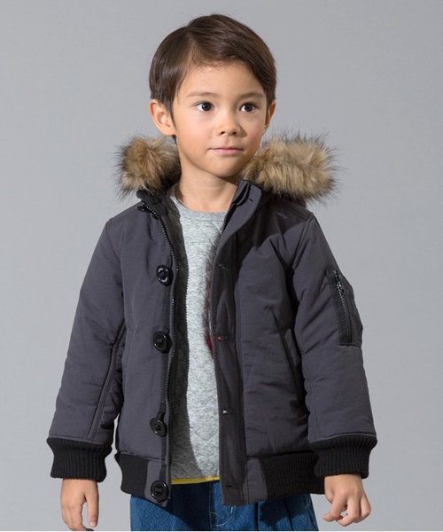 BREEZE（ブリーズ）の「中綿ジャンパー（その他アウター・キッズ・ベージュ/ネイビー/チャコール・100/110/120/130/140/80/90）」の2枚目の写真