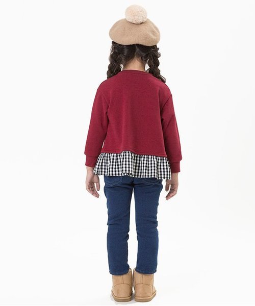 apres les cours（アプレレクール）の「布帛切替リボントレーナー_裏シャギー（スウェット・キッズ・ブラック/アイボリー/レッド・100/110/120/130/140/80/90）」の13枚目の写真