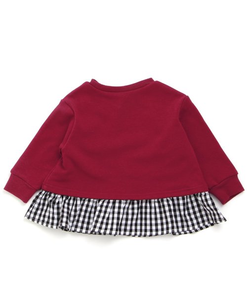 apres les cours（アプレレクール）の「布帛切替リボントレーナー_裏シャギー（スウェット・キッズ・ブラック/アイボリー/レッド・100/110/120/130/140/80/90）」の7枚目の写真