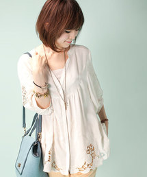 NANO universe | カットワーク刺繍ブラウス　7/S(シャツ/ブラウス)