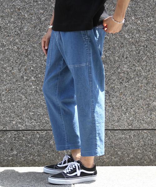 coen（コーエン）の「ベイカーデニムワイドアンクルイージーパンツ（デニムパンツ・メンズ・コバルトブルー・LARGE/MEDIUM/X-LARGE/SMALL）」の7枚目の写真