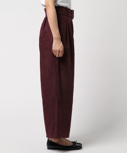 KOBE LETTUCE（コウベレタス）の「ベルト付きワイドパンツ＊ボトムス/レディース[M2260]神戸レタス（その他パンツ・レディース・カーキ/マスタード/キャメル/ワイン・FREE）」の5枚目の写真