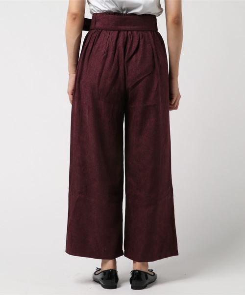 KOBE LETTUCE（コウベレタス）の「ベルト付きワイドパンツ＊ボトムス/レディース[M2260]神戸レタス（その他パンツ・レディース・カーキ/マスタード/キャメル/ワイン・FREE）」の6枚目の写真