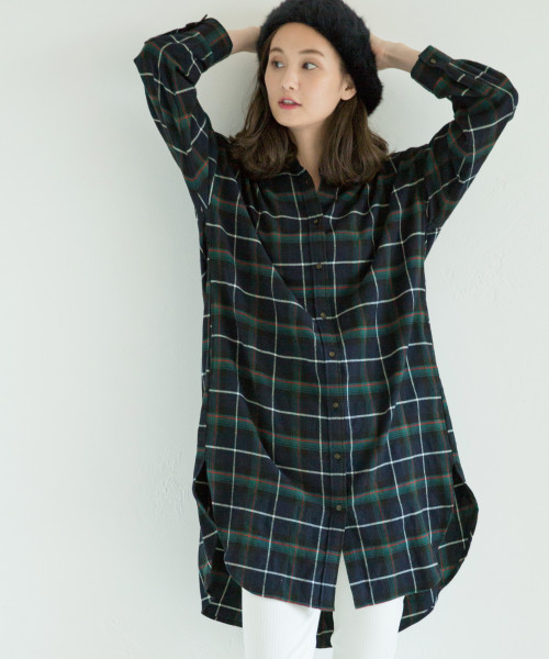 Global Work グローバルワーク の ソフトフランネルシャツワンピース ワンピース Wear