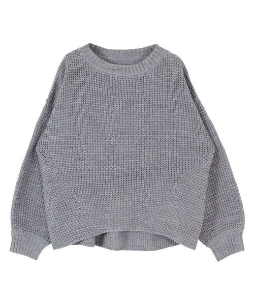 titivate（ティティベイト）の「ﾎﾞﾘｭｰﾑｽﾘｰﾌﾞｼﾝﾌﾟﾙﾆｯﾄﾌﾟﾙｵｰﾊﾞｰ（ニット/セーター・レディース・オフホワイト/杢グレー/グリーン/ネイビー/パープル/マスタード・M）」の3枚目の写真