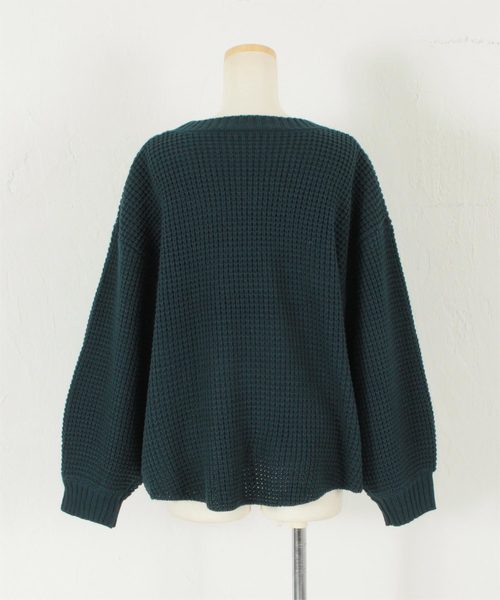 titivate（ティティベイト）の「ﾎﾞﾘｭｰﾑｽﾘｰﾌﾞｼﾝﾌﾟﾙﾆｯﾄﾌﾟﾙｵｰﾊﾞｰ（ニット/セーター・レディース・オフホワイト/杢グレー/グリーン/ネイビー/パープル/マスタード・M）」の9枚目の写真