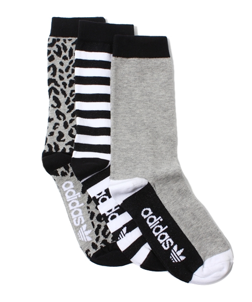 adidas Originals（アディダスオリジナルス）の「アディダス オリジナルス 3足1セット クルーソックス adidas Originals CREW SOCK 3P W（ソックス/靴下・レディース・ブラック/ブルー/グレー・24cm）」の2枚目の写真
