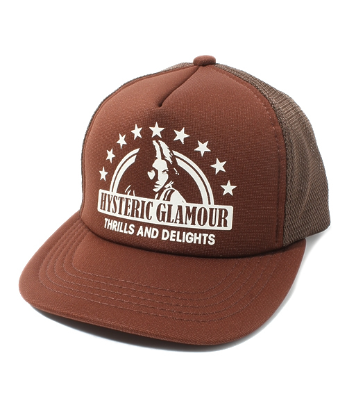 HYSTERIC GLAMOUR（ヒステリックグラマー）の「STAR FRAME WOMAN pt メッシュキャップ（キャップ・メンズ・ホワイト/オレンジ/ブラウン/ブラック・FREE）」の4枚目の写真