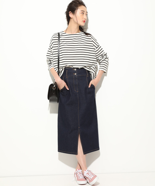 VIS（ビス）の「デニムハイウエストタイトスカート（デニムスカート・レディース・ブルー系その他4/ブルー・FREE）」の14枚目の写真