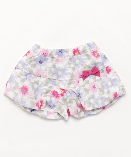 BeBe(ベベ)の「BeBe/ローンレースフラワープリントバルーンパンツ(その他パンツ・キッズ・ピンク・90/100/110/120/130/140/150)」の1枚目の写真