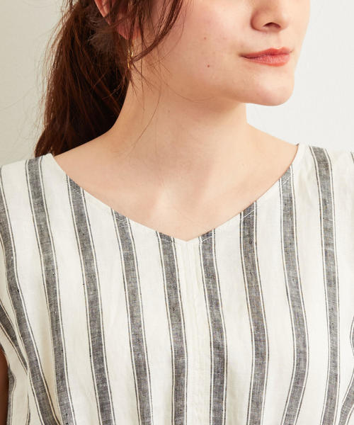 美品✨グリーンレーベルリラクシング　ハードマンズリネン ノースリーブ ワンピース UNITED ARROWS green label relaxing(ユナイテッドアローズ