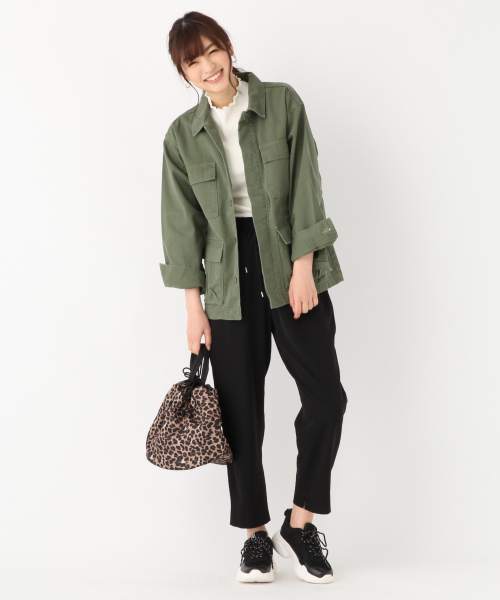 GLOBAL WORK（グローバルワーク）の「メローリブボトルネック長袖/828366（Tシャツ/カットソー・レディース・ブラック/その他/ブラウン/ベージュ系その他3/ホワイト・MEDIUM/LARGE）」の14枚目の写真