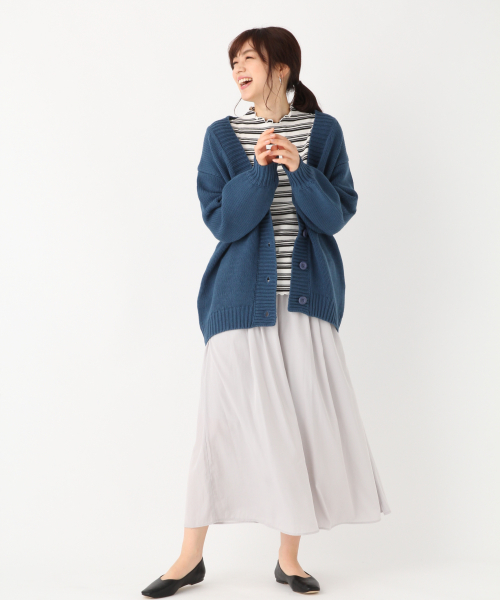 GLOBAL WORK（グローバルワーク）の「メローリブボトルネック長袖/828366（Tシャツ/カットソー・レディース・ブラック/その他/ブラウン/ベージュ系その他3/ホワイト・MEDIUM/LARGE）」の6枚目の写真