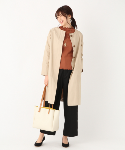 GLOBAL WORK（グローバルワーク）の「メローリブボトルネック長袖/828366（Tシャツ/カットソー・レディース・ブラック/その他/ブラウン/ベージュ系その他3/ホワイト・MEDIUM/LARGE）」の12枚目の写真