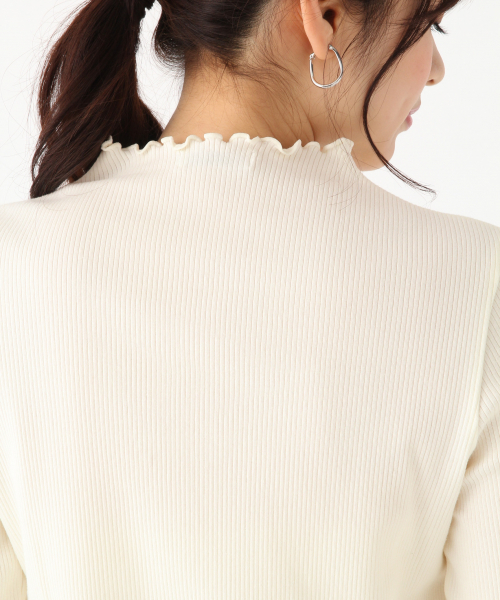 GLOBAL WORK（グローバルワーク）の「メローリブボトルネック長袖/828366（Tシャツ/カットソー・レディース・ブラック/その他/ブラウン/ベージュ系その他3/ホワイト・MEDIUM/LARGE）」の13枚目の写真