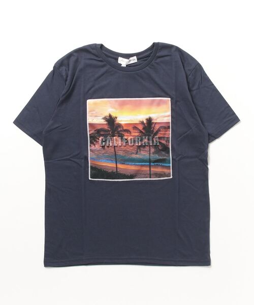 STYLEBLOCK（スタイルブロック）の「サーフフォトT凸エンボス加工ロゴTシャツ（Tシャツ/カットソー・メンズ・ホワイト/ネイビー・LL/M/L）」の2枚目の写真