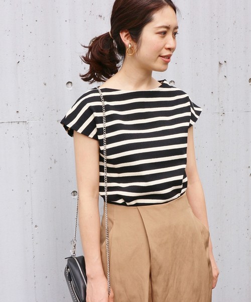 IENA(イエナ)の古着「半袖カットソー(Tシャツ/カットソー)」|ブラック