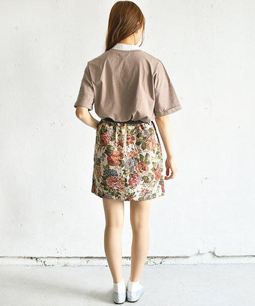 PairPair（ペアペア）の「フリルレース付チビロゴＴシャツ(レディース)（Tシャツ/カットソー・レディース・アイボリー/モカ/ラベンダー・FREE）」の17枚目の写真