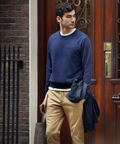 B印 YOSHIDA(BEAMS×PORTER)(ビージルシヨシダ)の「MONOCLE VOYAGE SWEATSHIRT(スウェット・メンズ・グレー/ネイビー・MEDIUM/LARGE)」の6枚目の写真