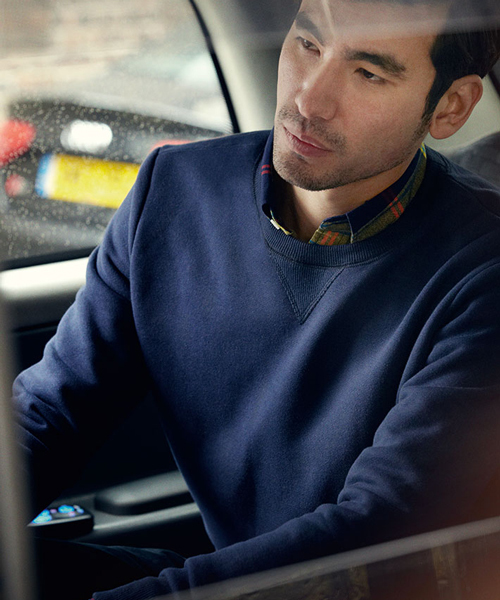 B印 YOSHIDA(BEAMS×PORTER)(ビージルシヨシダ)の「MONOCLE VOYAGE SWEATSHIRT(スウェット・メンズ・グレー/ネイビー・MEDIUM/LARGE)」の3枚目の写真