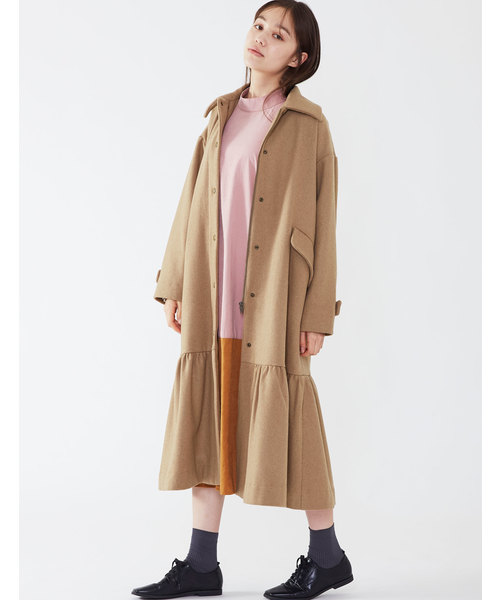POU DOU DOU（プードゥドゥ）の「ライトメルトン切替フレアコート  