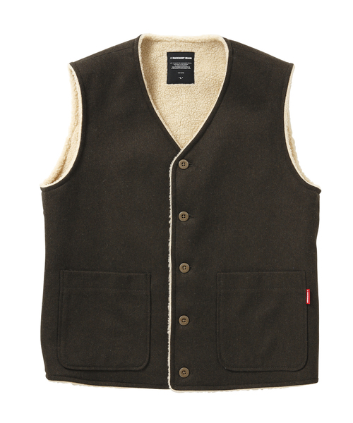 MACKDADDY(マックダディー)の「WOOL BOA VEST(その他アウター・メンズ・トップグレー/オリーブ/ネイビー・LARGE/MEDIUM/X-LARGE)」の1枚目の写真