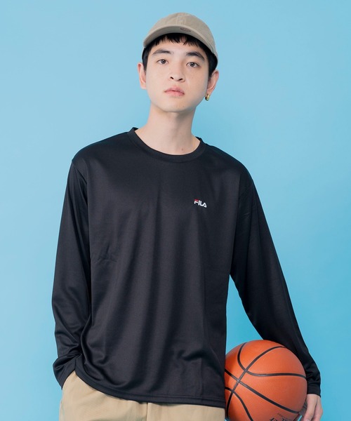FILA（フィラ）の「FILA/フィラ 吸汗速乾 ワンポイント ブランド ロゴ クルーネック 長袖 Tシャツ  ロンT（Tシャツ/カットソー・メンズ・ホワイト/ブラック/ネイビー/シルバー/ホワイト系その他/チャコールグレー/ブルー系その他/ブラック系その他/グレー系その他/ライトグレー/ネイビー系/ブラック系/ライトグレー系/ホワイト系・LL/M/L/3L）」の6枚目の写真