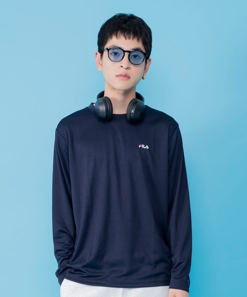 FILA（フィラ）の「FILA/フィラ 吸汗速乾 ワンポイント ブランド ロゴ クルーネック 長袖 Tシャツ  ロンT（Tシャツ/カットソー・メンズ・ホワイト/ブラック/ネイビー/シルバー/ホワイト系その他/チャコールグレー/ブルー系その他/ブラック系その他/グレー系その他/ライトグレー/ネイビー系/ブラック系/ライトグレー系/ホワイト系・LL/M/L/3L）」の13枚目の写真