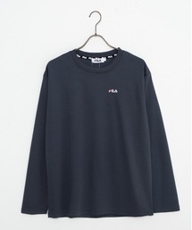 FILA/フィラ 吸汗速乾 ワンポイント ブランド ロゴ クルーネック 長袖 Tシャツ ロンT