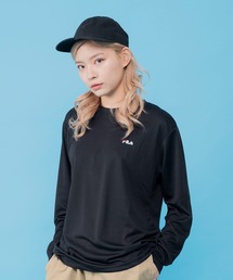 FILA/フィラ 吸汗速乾 ワンポイント ブランド ロゴ クルーネック 長袖 Tシャツ ロンT