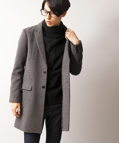 WEGO（ウィゴー）の「WEGO/チェスターコート（チェスターコート・メンズ・キャメル/その他2/ダークグレー/グレー/ネイビー/その他1/ブラック・LARGE/MEDIUM）」の4枚目の写真